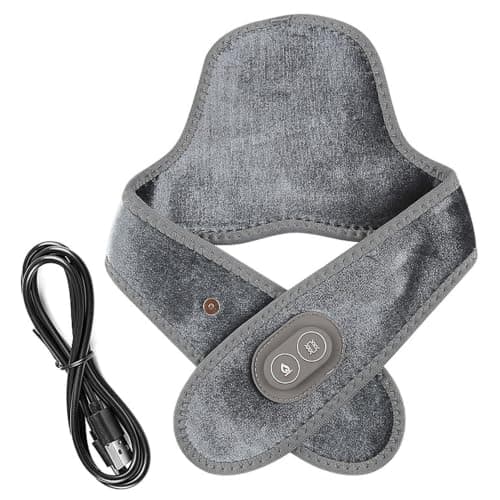 Heated Neck Wrap, USB Powered Electric Massager with 3 Temperatures, Wireless Neck Warmer - for Muscle Relaxation Shoulders Home Office Travel Winter, Gray