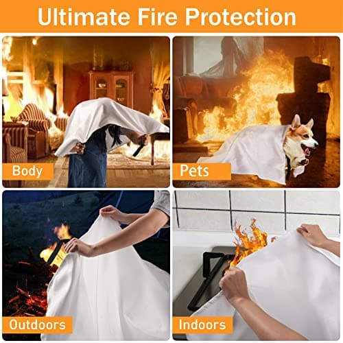 Emergency Fire Blankets for Kitchen & Home, TUV-Certified, 1 x 1m, 2 Pack — view 2