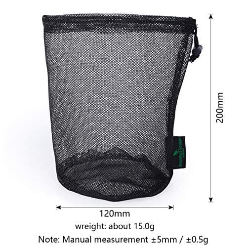 iBasingo Black Drawstring Mesh Bags Nylon Stuff Sack 5 Pack BVP03 — view 2
