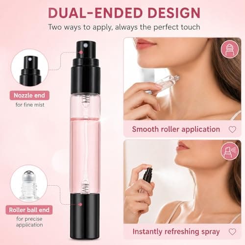 4Pcs Dual-Head Travel Perfume Bottle with Spray & Roller Balls &Funnel Tool — view 6