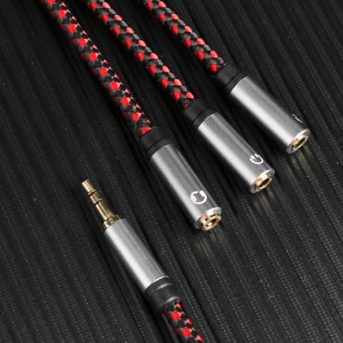 Beaupretty Earphone 3.5mm 3-way Splitter Cable Red Audio Extension — view 3
