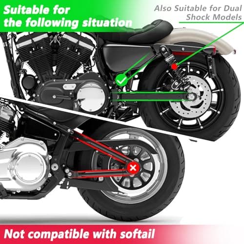 Dream Apparel Motorcycle Swingarm Bag with Black Synthetic Leather, Swing Arm Saddlebag for Sportster Street Rebel 300 500 Dual Shock Models, Adjustable Strap — view 3