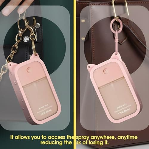 2 Pack Hand Sanitizer Case, Spray Hand Sanitiser Cover with Keychain for Travel, Portable Protection for Hand Sanitiser Spray — view 3