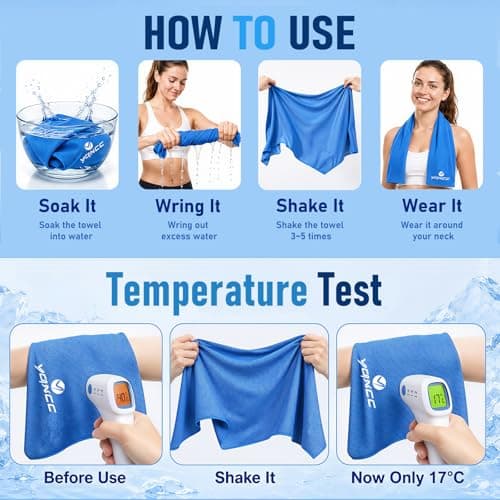 YQXCC 2 Pack Cooling Towels, 120x30 cm, Ice Cool Microfibre Towel for Neck — view 4