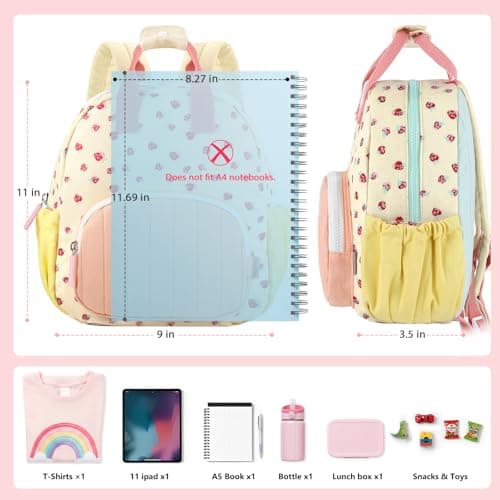 GAGAKU Toddler Backpack for Girls - Kids Backpacks Mini Children Backpack 2-4 years Cartoon Breathable Comfortable Preschool Kindergarten Elementary Rucksack Travel Bag - Pink Strawberry — view 4