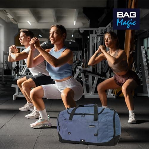 Medium Sports Holdall 40L – 52x31x25cm Gym Bag, Travel Duffle Bag with Shoulder Strap – Lightweight Carry-On Cabin Luggage for Men & Women - Navy — view 6