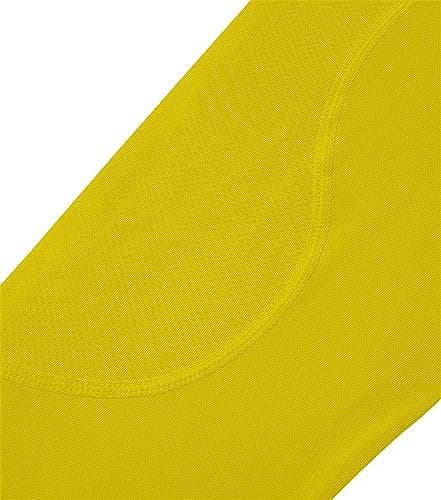 TCA Men's HyperFusion Compression Base Layer Top Long Sleeve Under Shirt - Crew Neck - Sonic Yellow, M — view 4