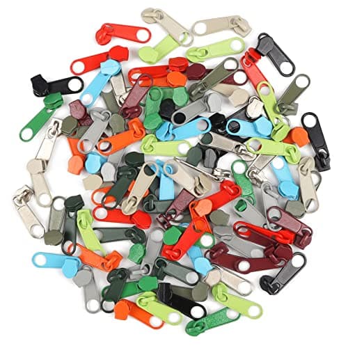 DOITEM 96Pcs Zipper Repair Kit - 12 Colors, 3# Zipper Pulls, Rescue Kit for Clothing, Jackets, Purses, Luggage, Backpacks — view 2