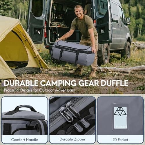 Haimont Heavy Duty Convertible Travel Duffel Backpack, 90L Grey — view 6