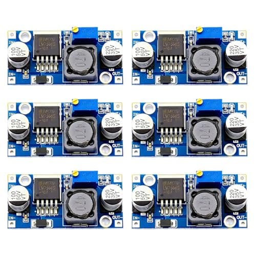 6 Pack DC to DC Voltage Regulator Buck Converter, Step Down Voltage Regulator 3.2V-40V Input to 1.25V-35V Output 3A Max High Efficiency Power Supply Module for DIY Electronics Projects