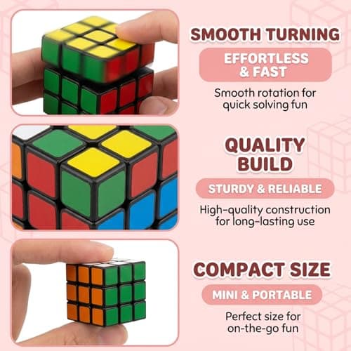 20 PCS Mini Rubix Cube 3x3 Puzzle Set, Portable Mini Puzzles for Party Bags and Travel Entertainment, Compact Educational Brain Teaser for Office and Classroom Activities — view 3