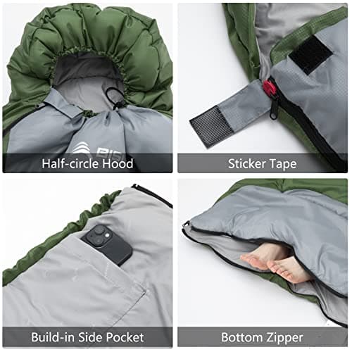 BISINNA 0 Degree Winter Sleeping Bags(480GSM) for Adults-Cold Weather Camping Sleeping Bag-Comfortable Warm Portable Sleeping Bags with Pillow Compression Sack for Backpacking Hiking Outdoor — view 6
