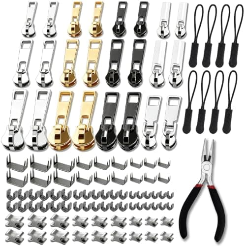 Haraqi Zip Repair Kit(105pcs), Zip Repair Set, Zipper Pull Replacement