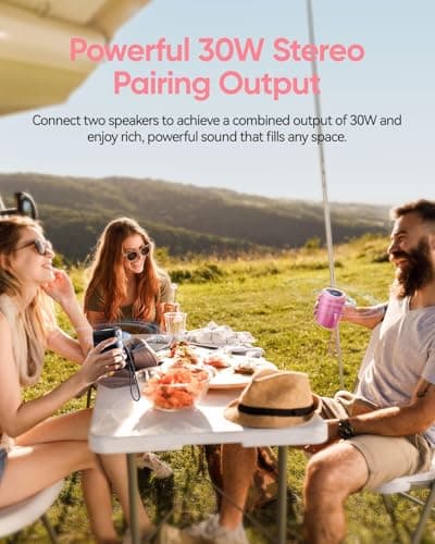 AY Portable Bluetooth Speaker with Lights, Powerful Crystal Clear Sound, IPX5 Waterproof, All Day Playtime, AUX&TF-Card Input, Bluetooth 5.3, TWS Paring, Small Wireless Speaker for Outdoor, Gift Ideas — view 6
