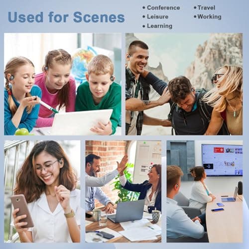 xctopest OWS AI Language Translator Earbuds Real Time, Supports 144 Languages, Earphone 3-in-1 Accents，Headphones Language Earbud Translators Bluetooth & APP for Travel, Business, and Learning（Black） — view 4