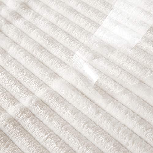 MIULEE Flannel Fleece Throw Blankets Soft Warm Comfortable Throws for Sofa Corduroy Fluffy Blanket Bed Throw for Bedroom Couch Travel Kids Bedroom Accessories 50x60Inch Beige — view 6