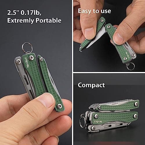 NexTool Mini Flagship EDC Keychain Multitool, Mini Pocket Knife (Green) — view 5