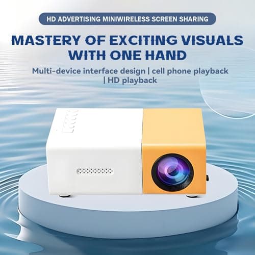 YG300 Portable Mini Projector with HD-IN, Mini Projector for Bedroom and Outdoor, mall Projectors with 320 * 240P Support, Compatible with Smartphones/Laptops/TV Sticks/Speakers (White and Orange) — view 5