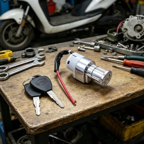 Bbajszx Anti Theft Cylinder Battery Pack 10mm Diameter 16mm Length for Electric Bike Motorcycle Scooter Anti Theft Ignition Cylinder with — view 4