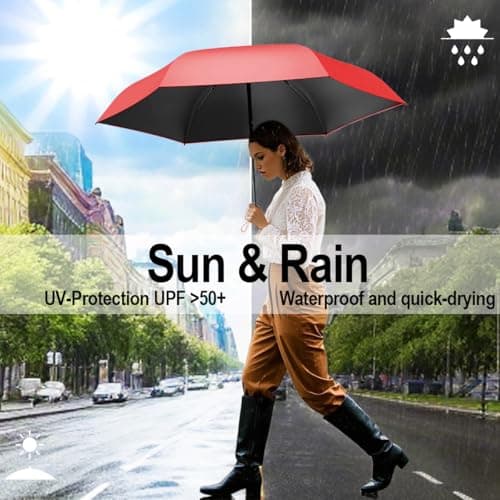 Copulan Mini Travel Umbrella, UPF 50+ Compact Fits in Purse — view 5
