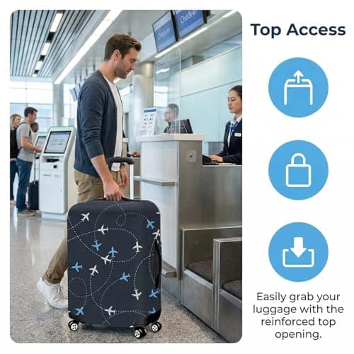 Solvio Suitcase Cover Luggage Protector, Elastic Washable Luggage Covers for Suitcases, Anti-Scratch Dustproof Trolley Case Protector Fits 18-21 Inch Luggage — view 4
