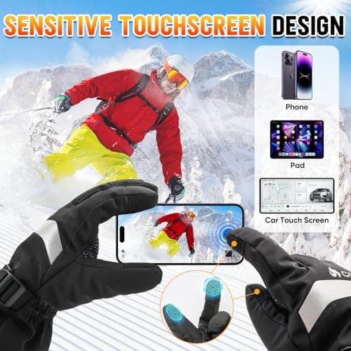 COZII Heated Gloves Rechargeable, 7.4V Electric Heated Gloves for Men Women Fast Heating, 3 Heat Settings & Touchscreen, Winter Hand Warmers Gloves for Sports, Cycling, Skiing — view 5