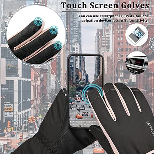 Andiker Ski Gloves Women Windproof Winter Warm Thermal Touchscreen Bike Cycling Gloves Snow Sports Snowboard Riding (black) — view 5