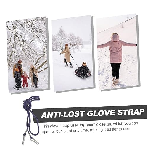 STOBOK String for Gloves Adults Mittens Clips for Kids Anti-lost Glove Rope Reusable Mitten Strap Winter Gloves Neck Hanger Rope String Attachment Straps Connectors for Travel — view 3
