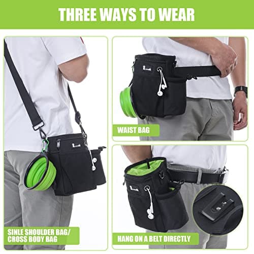 pecute Large Dog Treat Pouch with Water Bottle Holder,Multiple Pockets — view 4