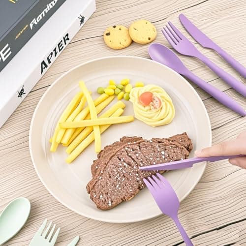 Travel Cutlery Set - Portable Camping Utensil for Daily Use (Purple,Purple) — view 6