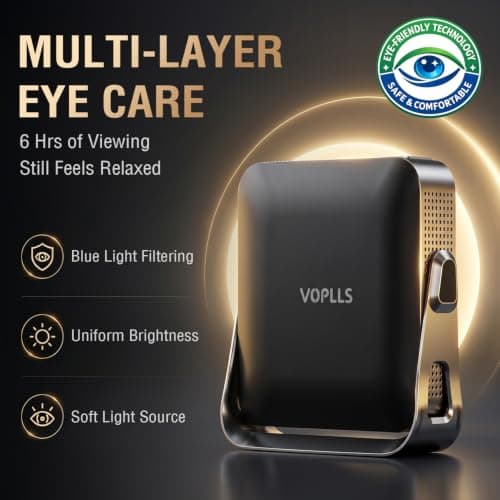 【Officially-Licensed APP & Thinnest Design】Mini Projector 4K with Auto Focus & Keystone, VOPLLS 1100ANSI WiFi Bluetooth 1080P FHD Portable Projector, Smart Moive Projectors for Bedroom/Outdoor/Phone — view 5