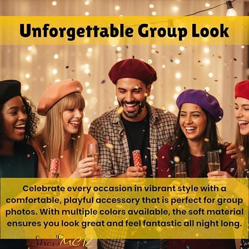 ShopMCR Classic Wool Beret Hat for Men & Women – French Style Vintage Artist Cap – Soft, Warm & Comfortable Autumn Winter Accessory – Plain, Chic & Timeless Parisian Fashion Hat (Light Orange) — view 6