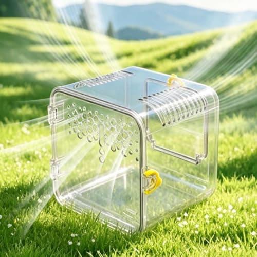 Small Bird Carrier Travel Cage Portable Acrylic Bird Carrier with Handle — view 5
