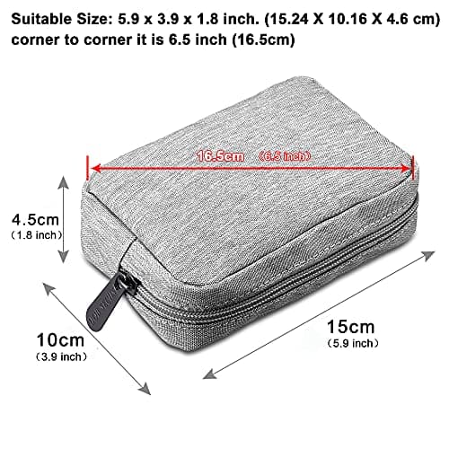 DOB SECHS Waterproof Canvas Mini Travel Makeup Carrying Case Wash Bags Cosmetic Bag Portable Electronics Accessories Organizer Wash Gym Shaving Bag, Grey — view 2