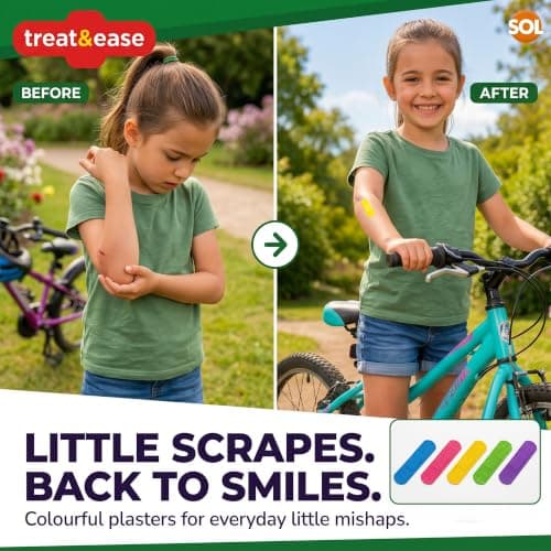 SOL 200pk Kids Plasters - Washproof Plasters for Kids Assorted Sizes — view 5
