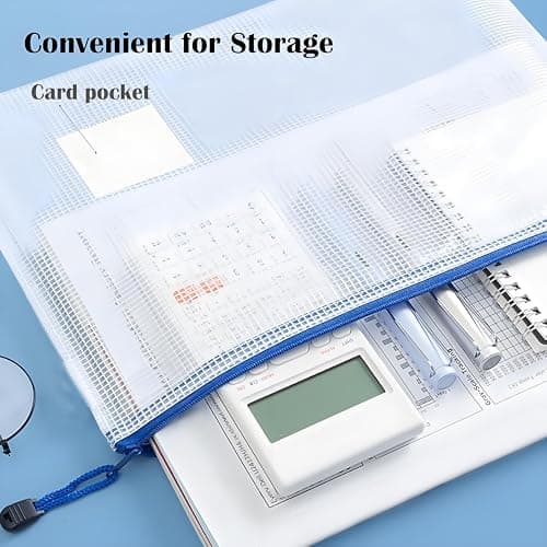 10 Pack A5 Plastic Zipper Wallets with Label Pocket, TRANBO Zip-Lock Document File Folder Bags for School Home Office, Travel Document Storage, Luggage Items Organizer - 24 x 17.5 cm — view 3