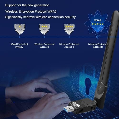 Usb Wifi Adapter 1800Mbps Network Card Receiver Dual Band 5GHz 2.4GHz 6dBi Antenna Plug And Play for Laptop Desktop — view 5