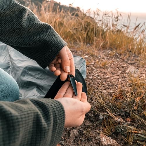 Matador Pocket Blanket 4.0 - Black (Seats 2-4); Lightweight Picnic Blanket with Pegs; Foldable Picnic Blanket for Dry Sitting; Sandless Beach Mat & Festival Blanket for Concert, Walking, Hiking — view 5