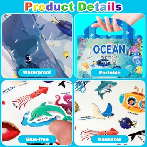 6 Pack Reusable Sticker Book,Waterproof 3D Puffy Sticker Books — view 3