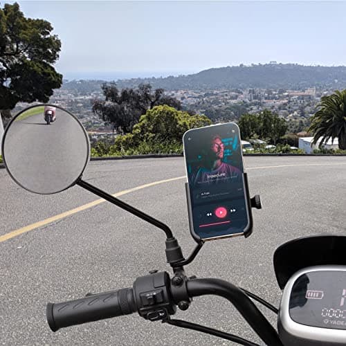 Mulor Motorbike Phone Holder Motorcycle Phone Mount on Rear View Mirror 360° Rotatable — view 3