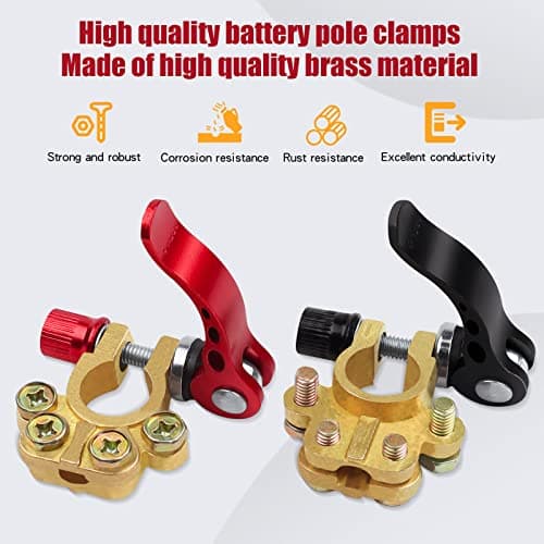 JatilEr 2 Pcs Quick Release Battery Terminal Connectors, 4 Way 12V/24V/60V — view 4