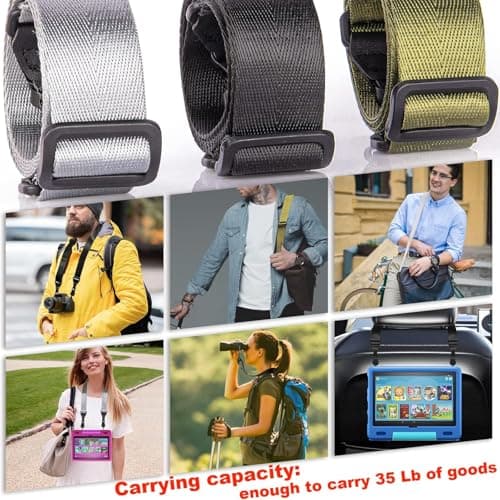 XILIYAI Adjustable Shoulder Strap, Comfortable Camera Strap, Neck Lanyard for iPad Tablet Case, Camera, Binocular, Luggage Bag (Grey Replacement Shoulder Strap) — view 4
