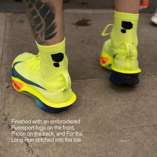 Puresport Performance Ankle Socks (Yellow, S/M), Moisture-Wicking Training Socks with Subtle Compression, Breathable & Durable, Optimal Support for Women & Men, Long-Distance Running, Gym, Hyrox — view 6