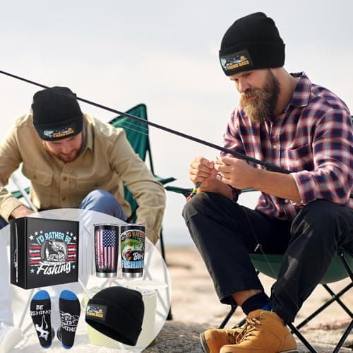 Meng Jiaran Fishing Gifts Set for Men Funny Mens Socks Hat Mug Gift Box — view 4