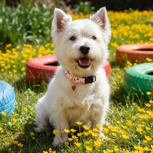 Cotton Dog Collar with Quick Release, Colourful Floral Design, Comfortable, Adjustable, for Small, Medium, Large Dogs and Large Men and es (Pink, S) — view 4