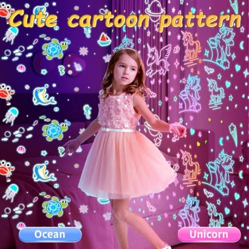Toys for 1-10 Year Old Girls,Unicorn Gifts for Girls Night Light Projector for Kids Toddler Kids Toys Age 1-10 Xmas Stocking Fillers 1-10 Year Old Gifts — view 2