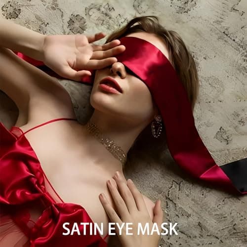 Nurhore 2PCS Blindfold for Couples Games, Comfortable Satin Eye Mask Blind Folds for Adult Play Sleeping, Sleep Eye Masks Blindfold Fluffy Handcuffs Play, Hand Tie Blindfolds Women Girls — view 2