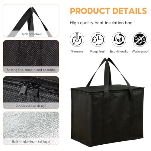 Cool Bag, 2 Pack Medium Insulated Bag with Handles(18L/30×25×25CM) — view 3