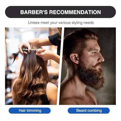 2-in-1 Folding Pocket Comb for Men - Fine Tooth & Wide Tooth Beard Combs - Flip Design Travel Comb for Hair, Mustache & Beard Grooming - Portable Styling Tool (Black) — view 5