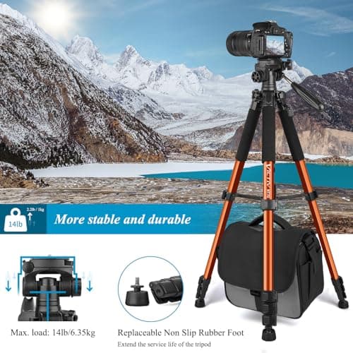 Victiv 182 cm Aluminium Camera Tripod, Lightweight Compact Travel Tripod — view 4